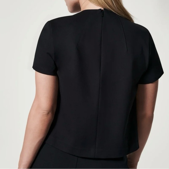 Spanx The Perfect Funnel Top Size 2X Short Sleeve Shirt Black Women’s New NWT - Picture 6 of 10